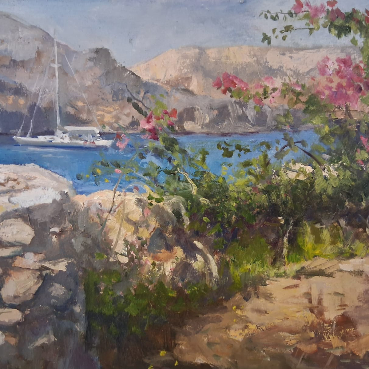 Nimborio Bay from a Terrace Garden